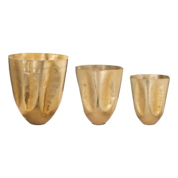 Eglo 428392 - Lot de 3 vases métalliques OKAYAMA, finition dorée