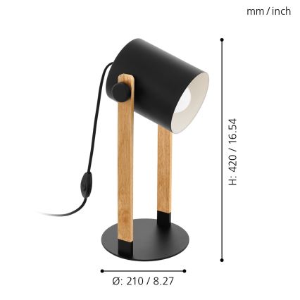 Eglo - Lampe de table 1xE27/28W/230V