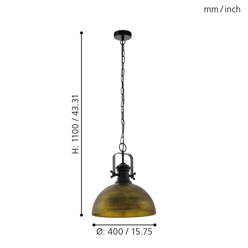 Eglo 43051 - Suspension sur chaîne COMBWICH 1xE27/60W/230V