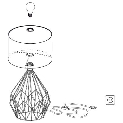 Eglo 43078 - Lampe de table CARLTON 1xE27/60W/230V