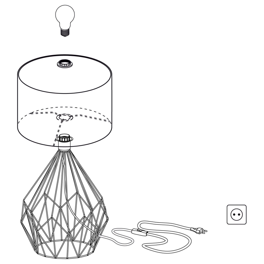 Eglo 43078 - Lampe de table CARLTON 1xE27/60W/230V