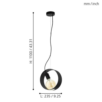 Eglo 43128 - Suspension LED sur câble MAIDENHEAD 1xE27/4W/230V