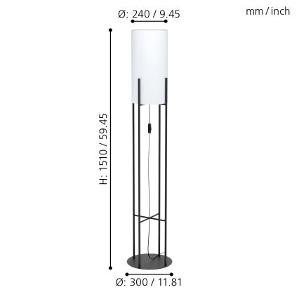 Eglo - Lampadaire 1xE27/60W/230V