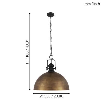 Eglo 43214 - Suspension fil COMBWICH 1xE27/60W/230V