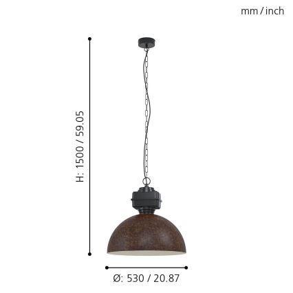 Eglo - Suspension avec chaîne 1xE27/40W/230V