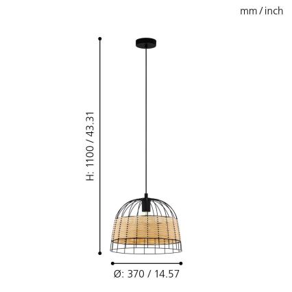 Eglo - Suspension avec fil 1xE27/40W/230V