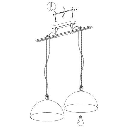 Eglo - Suspension avec fil 2xE27/40W/230V