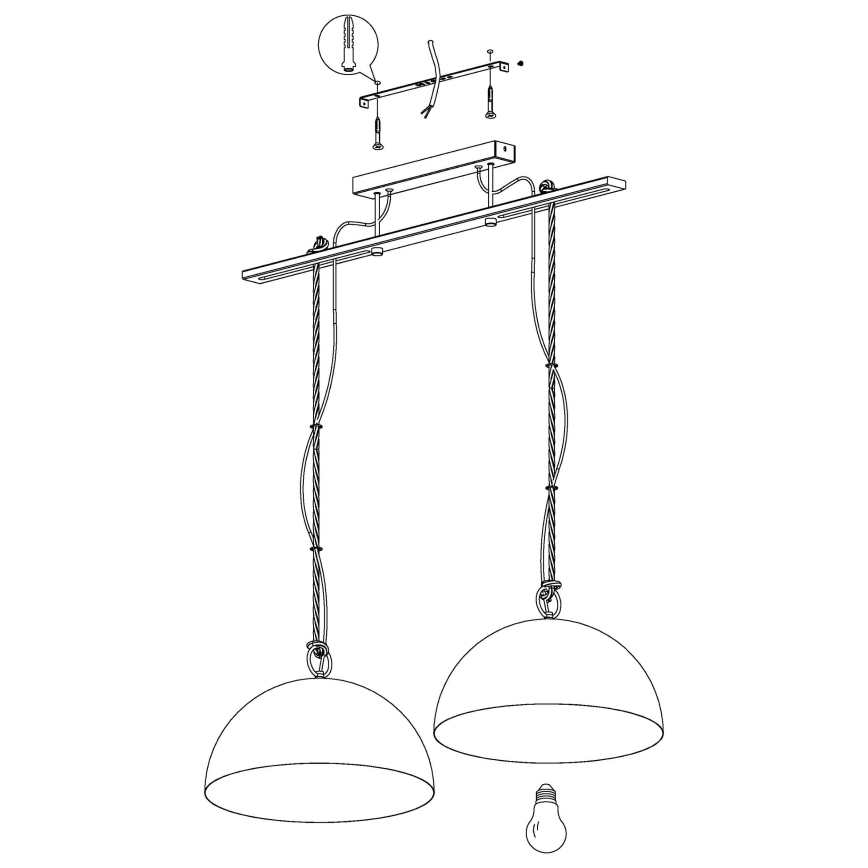 Eglo - Suspension avec fil 2xE27/40W/230V