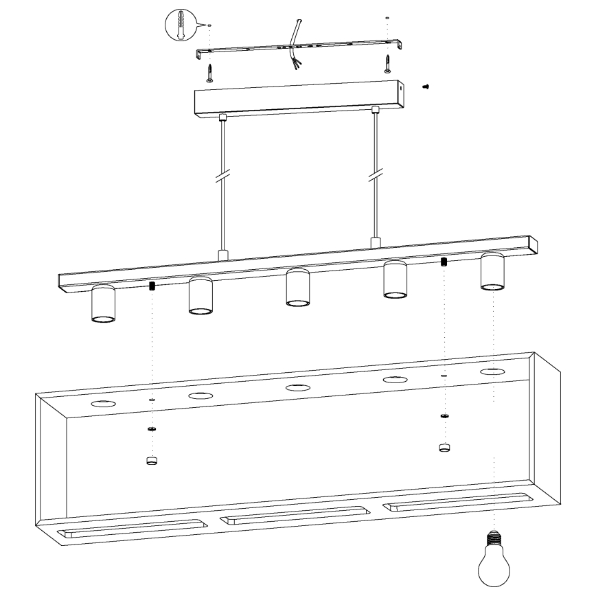 Eglo - Suspension avec fil 5xE27/40W/230V
