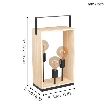 Eglo - Lampe de table 3xE27/40W/230V