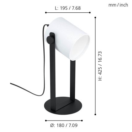 Eglo - Lampe de table 1xE27/28W/230V