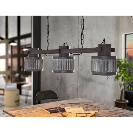 Eglo 43447 - Suspension sur chaîne TURROCK 3xE27/28W/230V