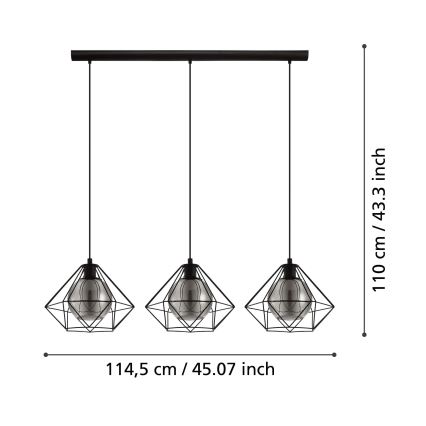 Eglo - Suspension avec fil 3xE27/40W/230V