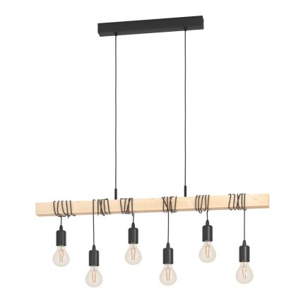 Eglo - Suspension filaire TOWNSHEND 6xE27/60W/230V