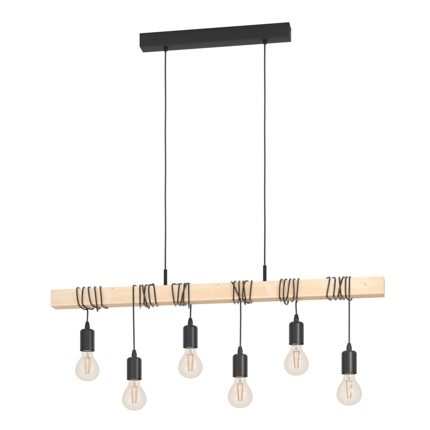 Eglo - Suspension filaire TOWNSHEND 6xE27/60W/230V