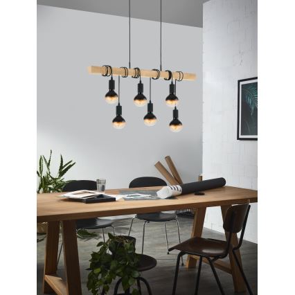 Eglo - Suspension filaire TOWNSHEND 6xE27/60W/230V