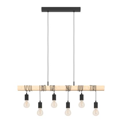 Eglo - Suspension sur câble TOWNSHEND 6xE27/60W/230V