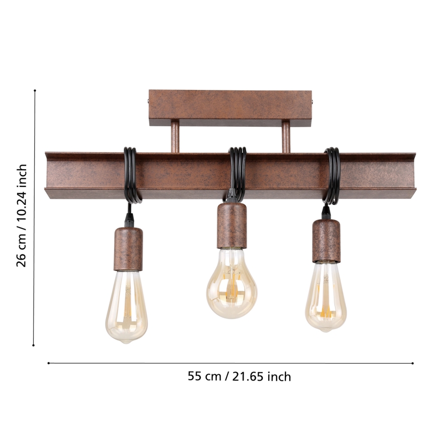 Eglo - Lustre monté en surface TOWNSHEND 3xE27/60W/230V