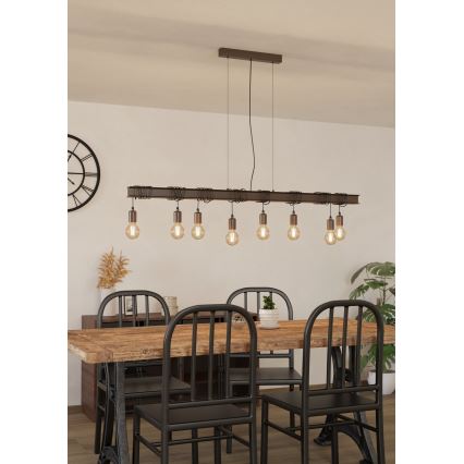 Eglo - Suspension filaire TOWNSHEND 8xE27/60W/230V