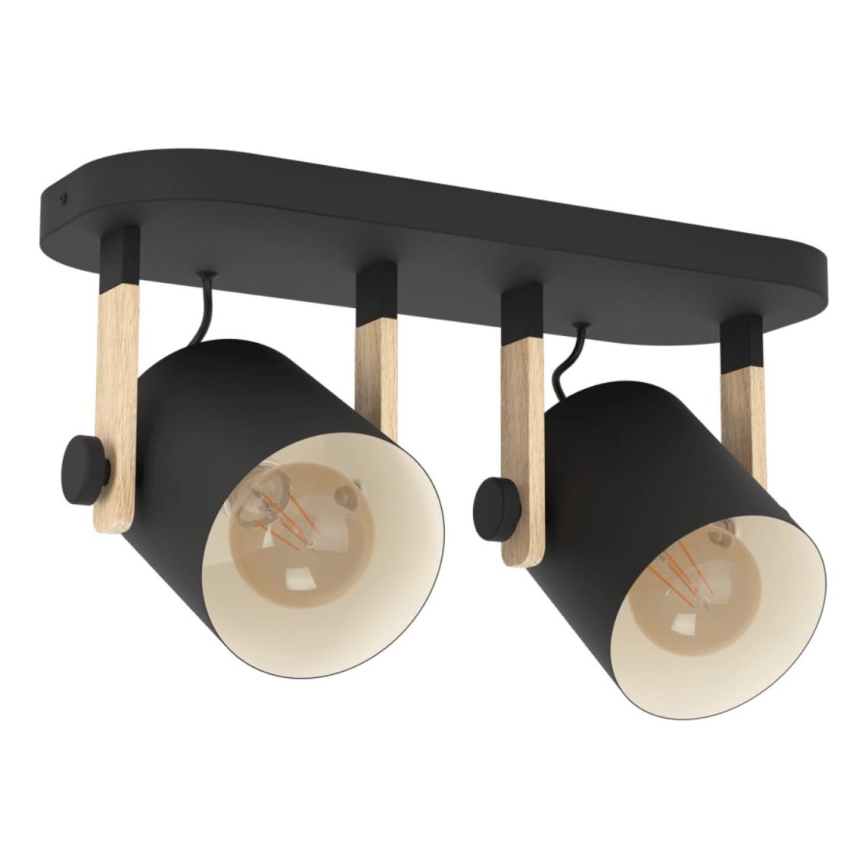 Eglo 43557 - Spot HORNWOOD 2xE27/28W/230V noir