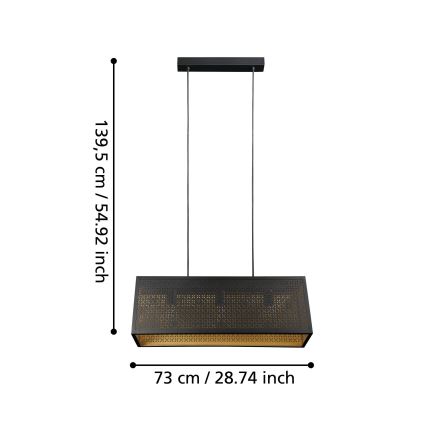 Eglo - Suspension filaire 3xE27/40W/230V