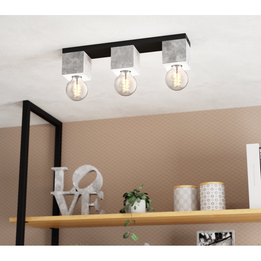 Eglo 43596 - Plafonnier PRESTWICK 3xE27/40W/230V