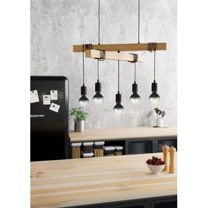 Eglo - Suspension filaire TOWNSHEND 5xE27/60W/230V