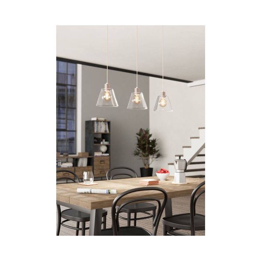 Eglo - Suspension filaire 3xE27/40W/230V