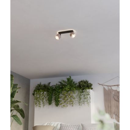 Eglo - Applique murale 2xE14/40W/230V noir/beige