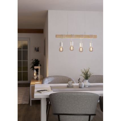 Eglo - Suspension filaire TOWNSHEND 4xE27/60W/230V