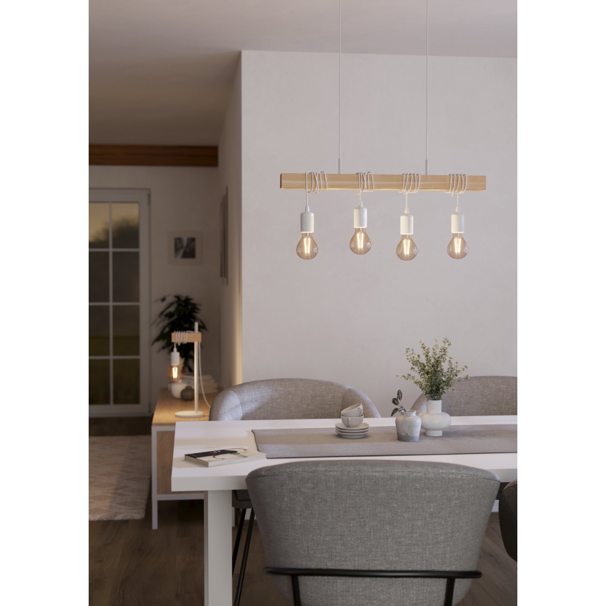 Eglo - Suspension filaire TOWNSHEND 4xE27/60W/230V
