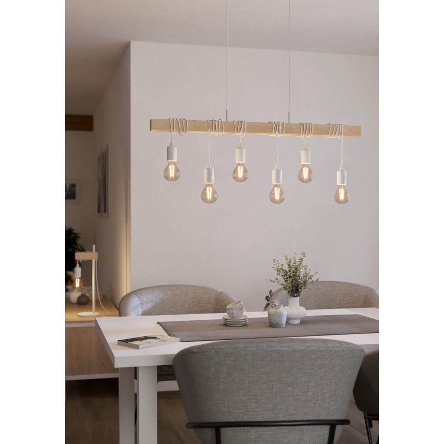 Eglo - Suspension filaire TOWNSHEND 6xE27/60W/230V