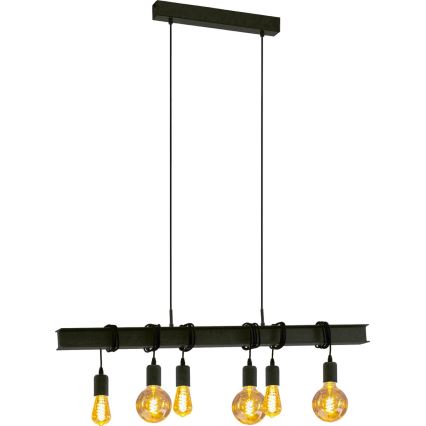 Eglo 43712 - Suspension filaire TOWNSHEND 6xE27/60W/230V noir