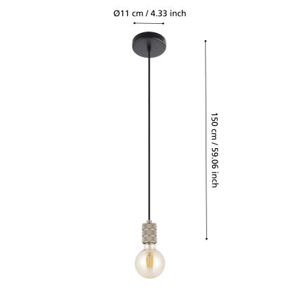 Eglo - Suspension filaire 1xE27/40W/230V chrome