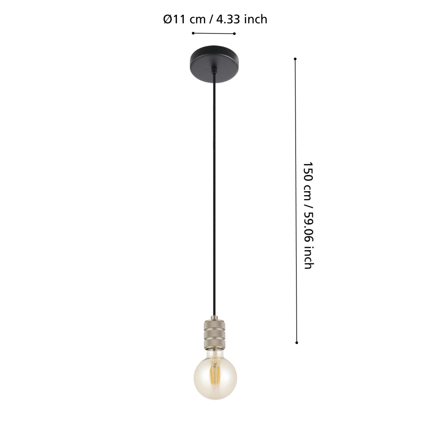 Eglo - Suspension filaire 1xE27/40W/230V chrome
