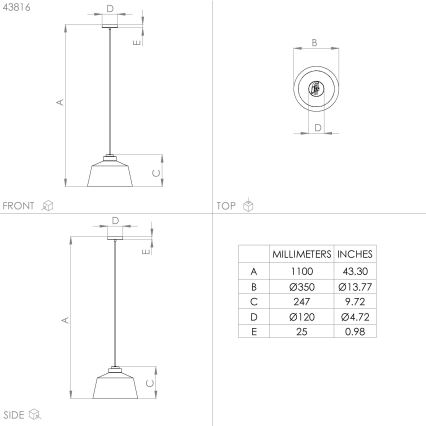 Eglo - Suspension filaire 1xE27/40W/230V