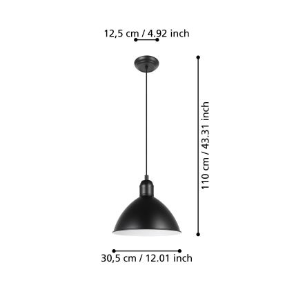 Eglo - Suspension filaire 1xE27/40W/230V