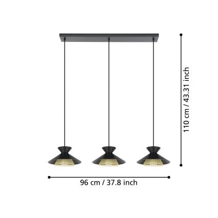 Eglo - Suspension filaire 3xE27/40W/230V