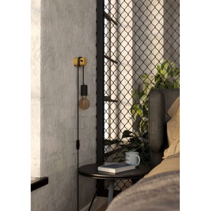 Eglo - Applique murale 1xE27/13W/230V noir/beige