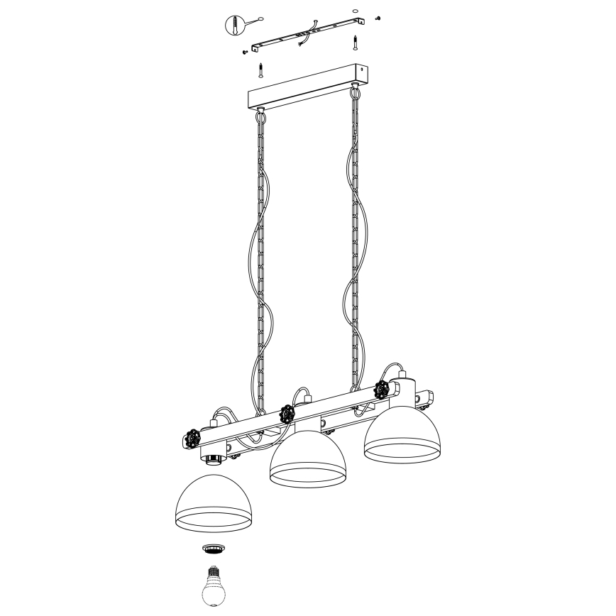Eglo - Suspension chaîne 3xE27/28W/230V