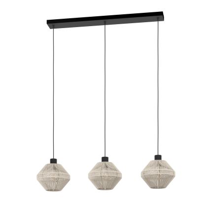 Eglo - Suspension sur câble 3xE27/40W/230V crème