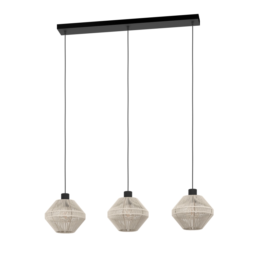 Eglo - Suspension sur câble 3xE27/40W/230V crème