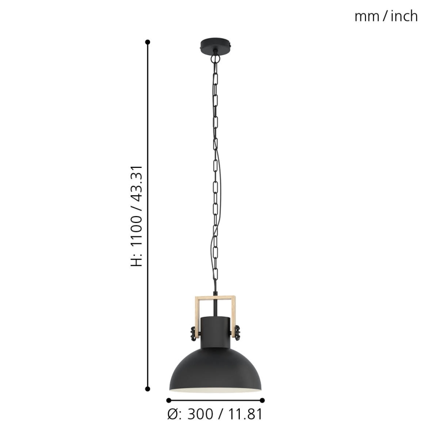 Eglo - Suspension chaîne 1xE27/28W/230V