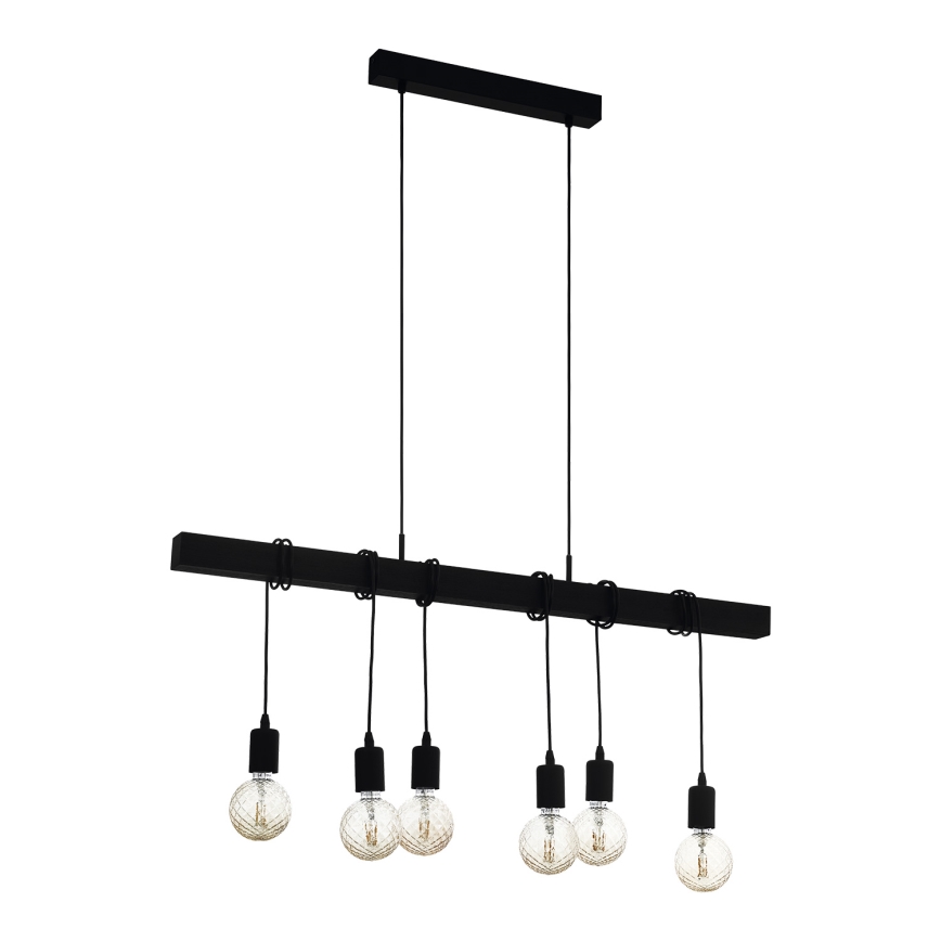 Eglo - Suspension sur câble TOWNSHEND 6xE27/60W/230V