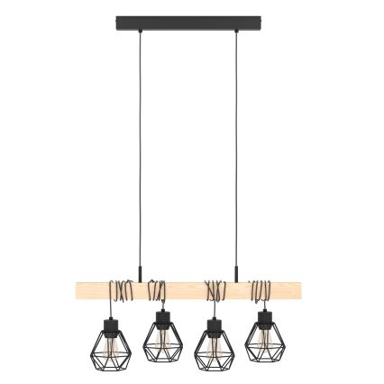 Eglo - Suspension filaire TOWNSHEND 4xE27/60W/230V - FSC certifié
