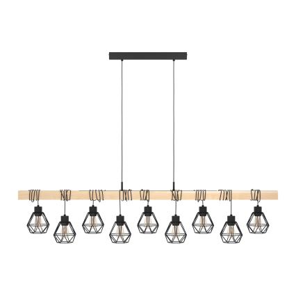 Eglo - Suspension sur câble TOWNSHEND 9xE27/60W/230V