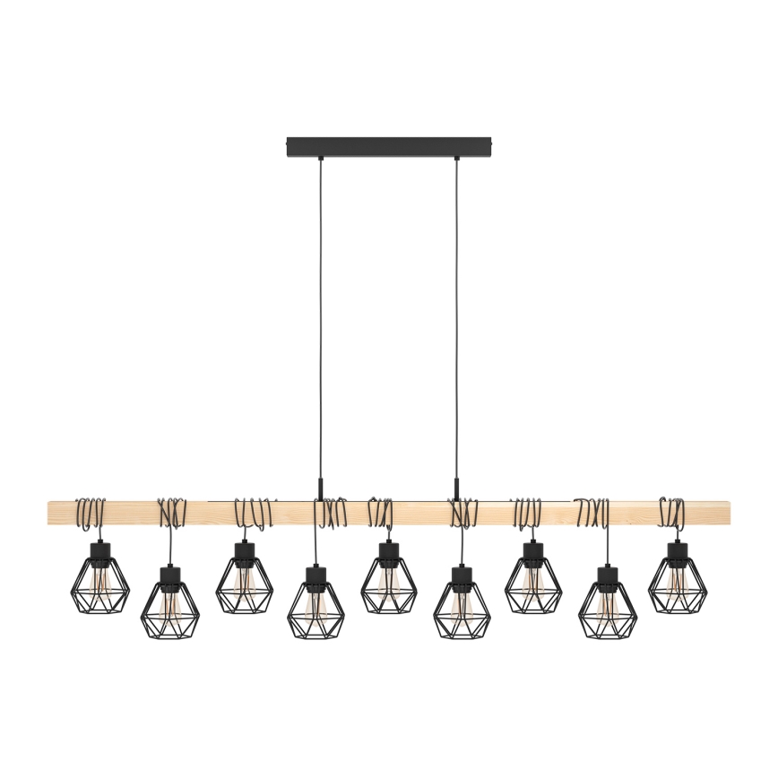 Eglo - Suspension sur câble TOWNSHEND 9xE27/60W/230V