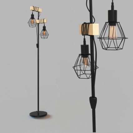 Eglo - Lampadaire TOWNSHEND 2xE27/60W/230V - FSC certifié