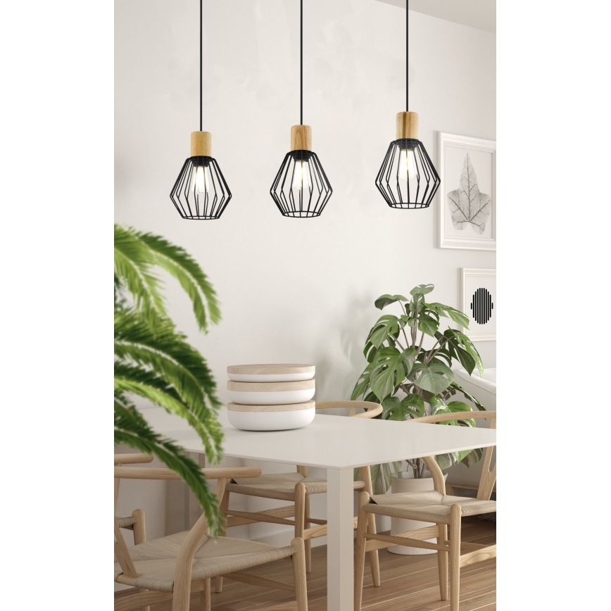 Eglo - Suspension filaire 3xE27/60W/230V