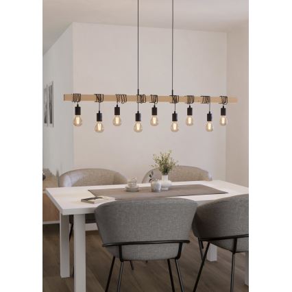 Eglo - Suspension filaire TOWNSHEND 9xE27/60W/230V